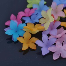 Tapas de cuentas espaciadoras de acrílico esmeriladas con flores mezcladas, para fabricación de joyas, 27mm, 50 Uds., YKL0408 2024 - compra barato