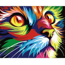 Pintura por números de animal colorido, pintura por números de animal colorido, decoração para casa pintura a óleo, tela de pintura acrílica 40x50cm 2024 - compre barato