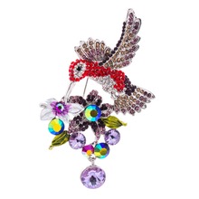 Colibrí-broche de pájaro para mujer, broche con cristales de diamantes de imitación, pines para mujer, 3,5 ", 8806385 2024 - compra barato