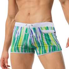 Sdpainel masculino moderno com zíper, roupa de banho secundária e bolso para homens, moda praia e natação 2024 - compre barato