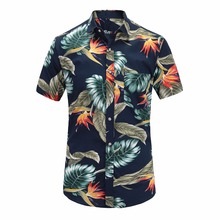 Dioufond Short Sleeve Mens Shirt Regular Plus Size Mens clothing Fashion Sun Beach Hawaiian Cotton Casual Floral Print Shirts 2024 - buy cheap