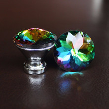 ZENHOSIT 30mm Diamond Shape Design Colorful Crystal Glass Knobs Cupboard Drawer Pull Door Kitchen Cabinet Wardrobe Pulls Handles 2024 - buy cheap
