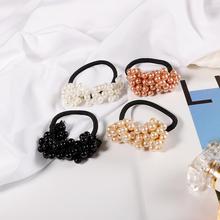 New Arrival 1Pcs Pearls Beads Headbands Ponytail Holder Girls Scrunchies Vintage Elastic Hair Bands Rubber Rope Headdress 2024 - buy cheap