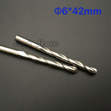 2pcs 6mm *42mm Extend Length Longer ballnose Two Flutes Spiral End Mills round  Double Flute Milling Cutter Spiral PVC Cutter 2024 - buy cheap