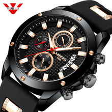 Fashion Luxury Brand NIBOSI Men Watches Waterproof Stainless Steel Silicone Strap Chronograph Quartz Watch Men's Clock Relogio 2024 - buy cheap