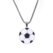 Popular World Cup soccer accessories Enamel color metal football pendant necklace Football fans gift necklace 2024 - buy cheap