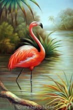 Flamingo Florida Everglades Swamp Reeds 24X36 Handpainted Oil Painting on Canvas Animal Wall Art Home Decoration Free Shipping 2024 - buy cheap
