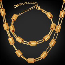 2016 New Fashion Jewelry Bracelet And Necklace Set Yellow Gold/Silver Color Costume Jewelry Set For Men/Women Gift NH1707 2024 - buy cheap