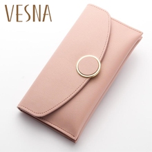 2021 Famous Brand Women Wallet Long Purse Leather Female Card Holder Fashion Coin Money Bag High Quality 2024 - buy cheap