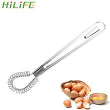 HILIFE Milk Frother Foamer Egg Beater Mini Whisk Cooking Tools Kitchen Accessories Spring Blender Stainless Steel 2024 - buy cheap