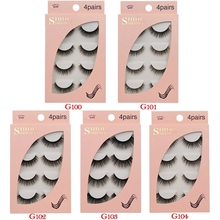 4Pair 3D Mink False Eyelashes Beauty Makeup Thick Voluminous Messy Fake Eye Lashes Extension Tools Eye Cosmetic Pro 2024 - buy cheap