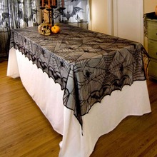 LISM 1 Piece Halloween Decoration Props Black Lace Spiderweb Fireplace Mantle Scarf Cover Tablecloth Festive Party Supplies 2024 - buy cheap