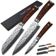 NEW 2018 Grandsharp 3 PCS Damascus Knife Set Chef Santoku Paring Knife vg10 Japanese Damascus Steel Professional Kitchen Knives 2024 - buy cheap