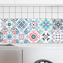 Papel tapiz autoadhesivo impermeable para cocina, mosaico colorido de PVC, pegatina de azulejo mediterráneo, decoración de pared y baño, 20x100cm 2024 - compra barato