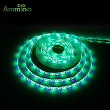 AmmToo-Tira de luces LED RGB RGBW SMD 5050 DC 12V, 60LED/M IP20/IP65, impermeable, lámpara LED, cinta de decoración, Luz monocromática 2024 - compra barato