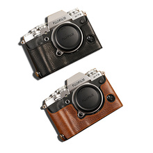 Ydgcam-bolsa de câmera metade de couro genuíno, ideal para fujifilm xt3 e xt3, bolsa artesanal 2024 - compre barato
