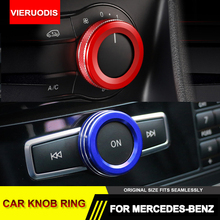 1pc Car Volume Knob Trim Ring Cover Aluminum alloy Car Accessories Decor for Mercedes Benz A/B/E Class GLK GLA CLA GLE ML GL 2024 - buy cheap