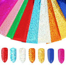 9Pcs Nail Holographic Transfer Rainbow Foil Shining Slider Reflective Sticker Nail Paper Adhesive Starry Manicure Decor Set 2024 - buy cheap