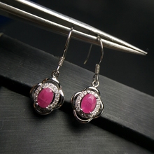 Uloveido niñas rojo Topacio Pendientes de piedra colgantes para las mujeres de la plata esterlina 925, pendientes para las mujeres las niñas 20% FR172 2024 - compra barato