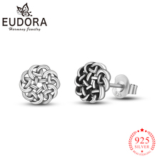 Eudora Real 925 Sterling Silver Lucky Celtics Knot Stud Earrings for Women Girls Romantic Gift Fashion Sterling-silver Jewelry 2024 - buy cheap