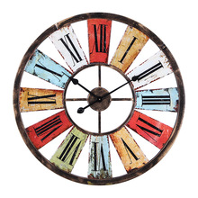 Wrought Iron Wall Clock American Country Retro Industrial Wind Bar Cafe Decoration Color Wall-mounted Creative Home Decor Crafts 2024 - buy cheap