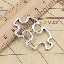 8pcs Charms Jigsaw Puzzle Piece Autism Awareness 41x25mm Tibetan Pendants Antique Jewelry Making DIY Handmade Craft 2024 - buy cheap