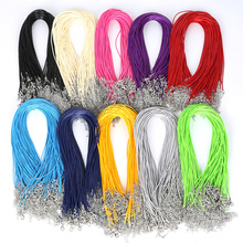 30Pcs/lot Mix Colors 1.5mm DIY Faux Leather Cord Adjustable Chains Pendant Necklace Rope Charms Findings Lobster Clasp String 2024 - buy cheap