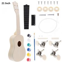 21 Inch Ukulele DIY Kit Basswood Soprano Hawaii Guitar Handwork Painting for Parents-child Campaign 2024 - buy cheap