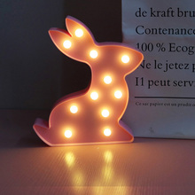 Bonito conejito luz de noche LED 3D conejo luces de noche para niños lámpara de pared decoración del hogar niños cumpleaños vacaciones regalo 2024 - compra barato