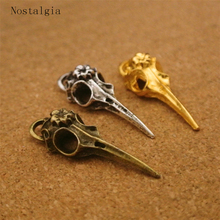 10Pcs Punk Charms Antique Bronze Raven Crow Skull Bird Head Pointed Mouth Pendant Handmade Hanging Crafts Vintage Jewelry Findin 2024 - buy cheap