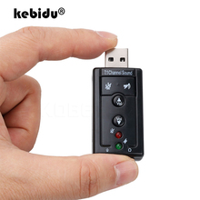 Kebidu 3pcs 7.1 Canais de Áudio USB Fone De Ouvido 3.5mm Jack Mic Converter 3D Adapter placa de som externa para Ganhar XP Linux Android 2024 - compre barato