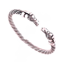 Norse Viking Dragon Head Bracelet Metal Viking Arm Bangles Bracelets Men 2024 - buy cheap