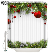 WARMTOUR Shower Curtain Snowing Winter Christmas Holiday Extra Long Fabric Bath Shower Curtains Bathroom Decor with Hooks 2024 - buy cheap