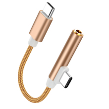 USB C к 3,5 мм Aux 2 в 1 USB C разъем адаптер для наушников для Samsung Galaxy S9 S8 Huawei P20 Pro Type C 3,5 мм аудиокабель для зарядки 2024 - купить недорого