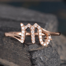 Letter M Cubic Zircon Engagement Ring Rose Gold Scorpio Logo Engagement Rings for Women Wedding Ring Jewelry 2024 - buy cheap