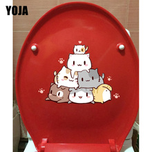 YOJA 23.5*18.3CM Naughty Cat Bedroom Decor Animal Wall Sticker Child Room Toilet Stickers T1-0035 2024 - buy cheap