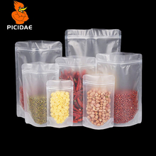 Stand Up Food Pouch Matte Zip Lock Embalagem de saco de plástico Fosco Auto Clear Ziplock Seal Heat Package Baking Snacks Reclosable durável Cool-Keep umidade selado saco estilo próprio fechamento Reutilizável para 2024 - compre barato