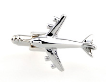 Латунные запонки, запонки для стайлинга самолета, серебряные запонки в деловом стиле для мужчин плоские Запонки # KLJC2616 2024 - купить недорого