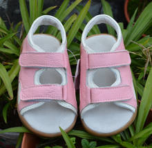 little girls beach sandals genuine leather pink white summer walker shoes 2 straps open wide small kid baby girl shoes sandal 2024 - buy cheap