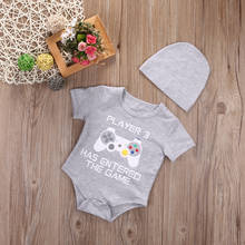 Cute Infant Newborn Baby Boy Girl Cotton Short Sleeve Letter Print Romper Hat Body Jumpsuit Clothes Outfits 2024 - buy cheap