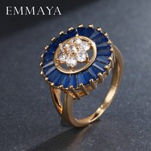 EMMAYA Luxury Blue AAA Zircon Ring with Micro Paved CZ Rings for Women Fashion Jewelry Female Rings 2024 - buy cheap