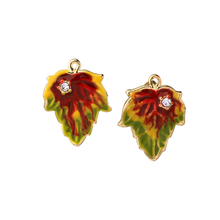 Charming Ladies Copper Green Leaf Stud Earring Enamel Summer Earring Piercing Hot Sale 2024 - buy cheap