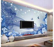 3d wallpaper 3d wall murals wallpaper 3d tv murals Flower wallpaper Dream blue peony 3 d TV setting wall living room wallpaper 2024 - buy cheap