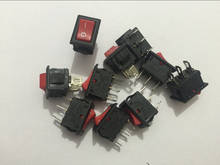 10 шт./лот, красный 3 Pin 3A 250V 6A 125V черный кнопочный клавишный переключатель ВКЛ-ВЫКЛ, импортный кулисный выключатель питания 2024 - купить недорого