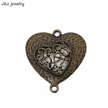 Wholesale 8pcs antique bronze Zinc Alloy Hearts Charm Pendant Jewelry Charms Diy For Necklace Bracelets  34*30mm 2987B 2024 - buy cheap