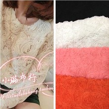 Free shipping  Three-dimensional rose lace cloth clothes gauze fabric one-piece dress shirt coiling fabric 1meter 2024 - buy cheap