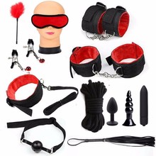 Kit erótico bdsm, brinquedos sexuais, algemas, chicote, grampos de mamilos, plug anal, vibrador, brinquedos sexuais para casais, jogos bdsm 2024 - compre barato