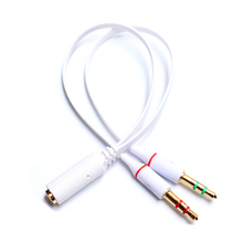 3.5 Plug 1 Female to 2 Male Y Splitter Earphone Audio Cables Headphone transducer combo adapter splitter for headset microphone 2024 - buy cheap