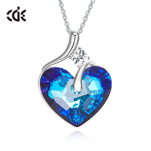 CDE модное ожерелье с подвеской в форме сердца, женские украшенные кристаллами, ожерелья, подарки на день матери 2024 - купить недорого