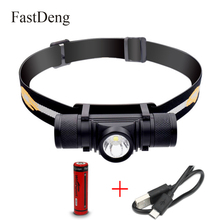 Waterproof USB T6 LED Headlamp D10 Headlight Dimming Bicycle Torch Head Flashlight Led Bike Light 1x 18650 Rechargeable Battery 2024 - buy cheap